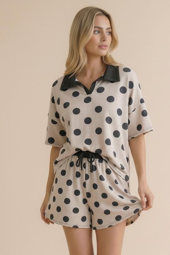 Polka Dot 2 Piece Set | Black
