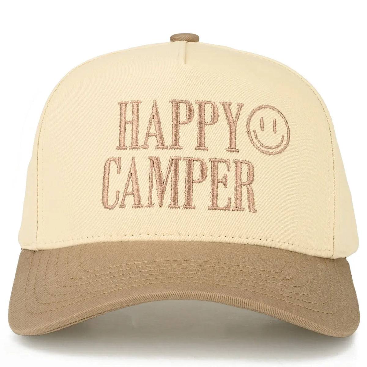 Happy Camper Trucker Cap | Beige