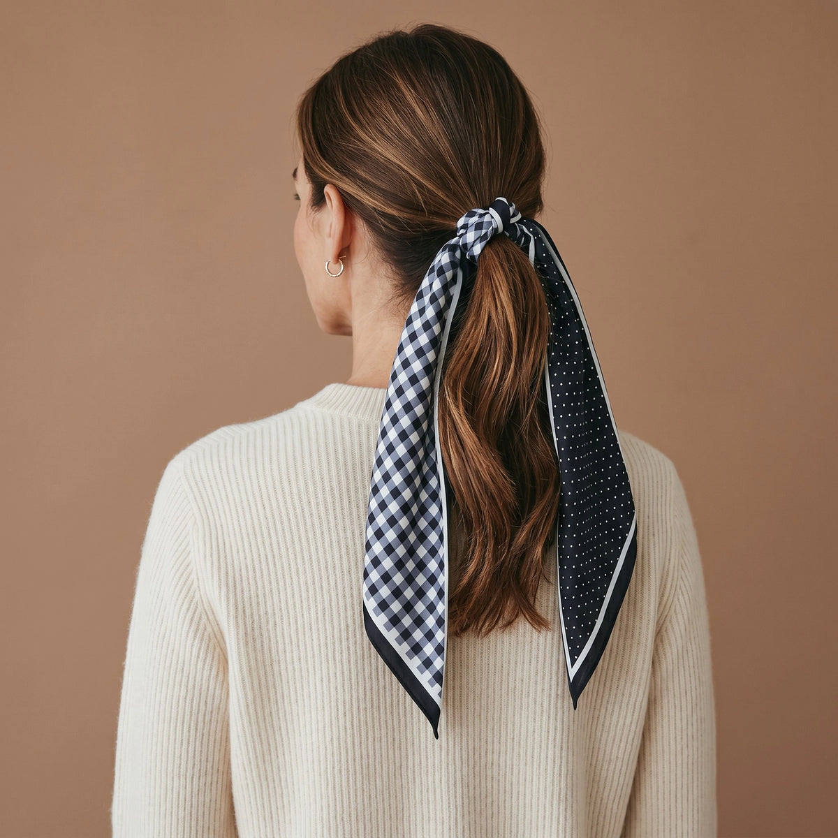 Twirl & Tie Scarf Accessory | Gingham Black