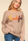 Thankful Metallic Glitter Yarn Sweater | Taupe