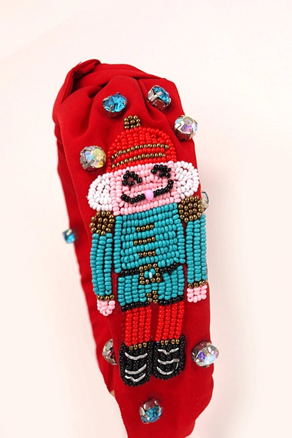 Nutcracker Red | Christmas Seed Bead Embellished Headband