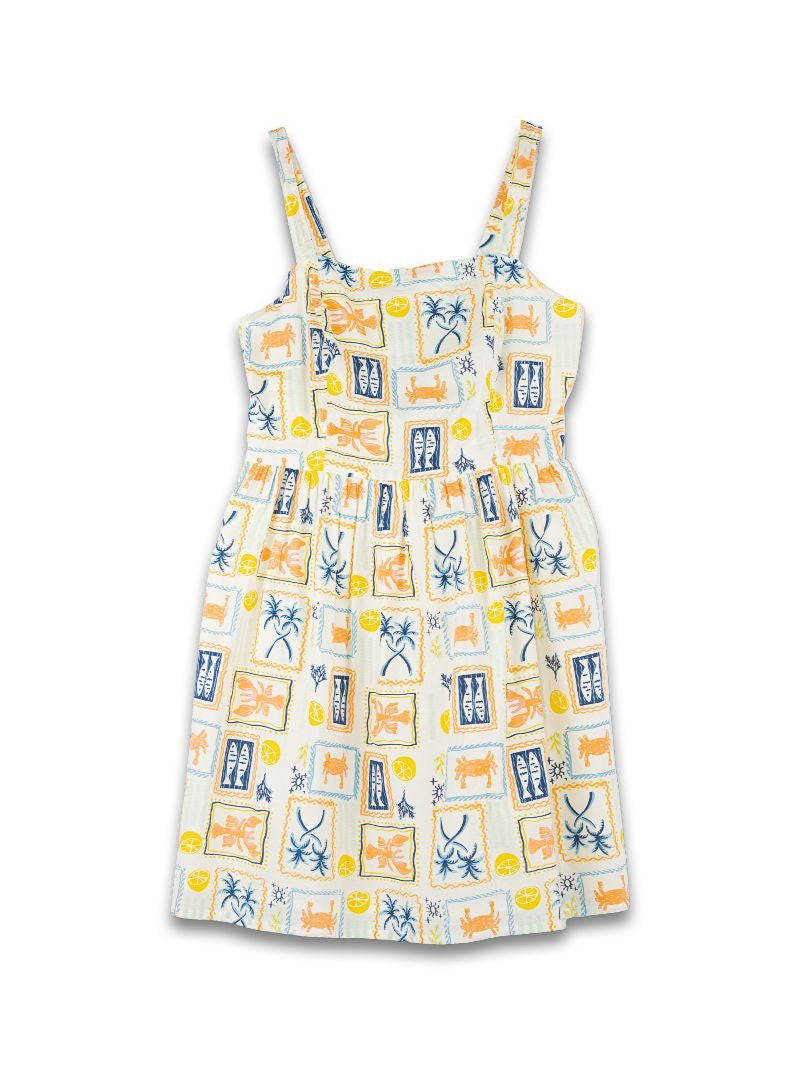 Lobster Coastal Mini Dress | Cream/Multi