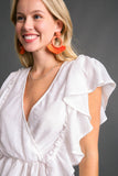 Ruffled Peplum Top | Off White