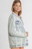 Acid Washed Distressed Denim Jacket