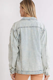 Acid Washed Distressed Denim Jacket