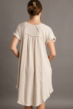 Hi/Low Linen Scoop Dress | Oatmeal