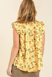 Sleeveless Satin Fruit Top | Lemon Mix