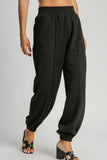 Luxe Knit Collared Top+Jogger 2pc Set | Black