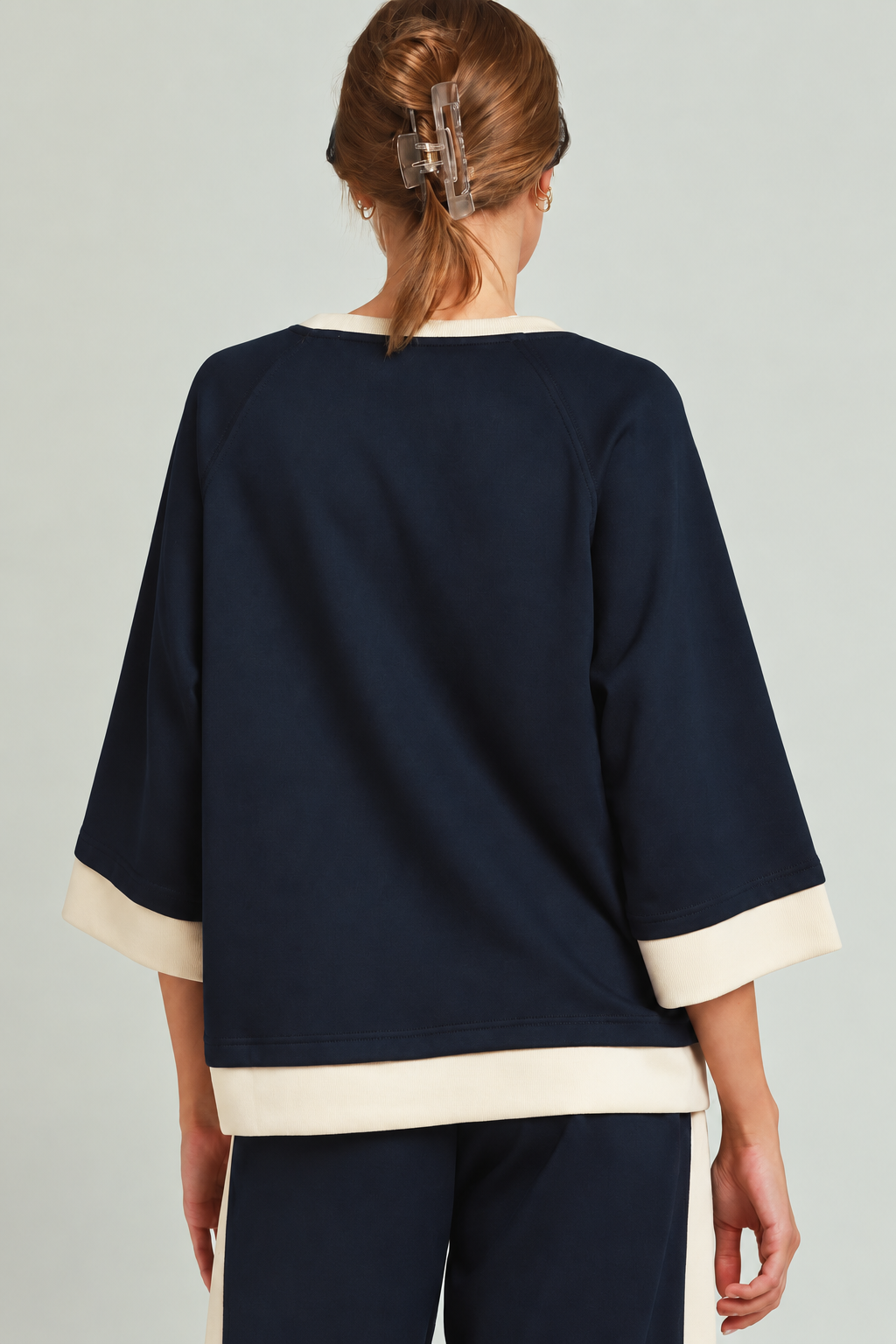 LuxeKnit Colorblock 2 Piece Set | Midnight Blue