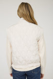 Tie Detail Quilted Puffer Vest | Champagne