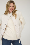 Tie Detail Quilted Puffer Vest | Champagne