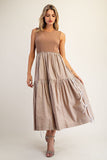 Sleeveless Striped Side Bow Midi Dress | Coco