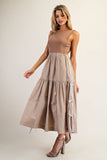 Sleeveless Striped Side Bow Midi Dress | Coco