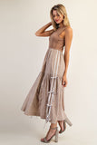 Sleeveless Striped Side Bow Midi Dress | Coco