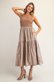 Sleeveless Striped Side Bow Midi Dress | Coco