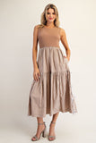 Sleeveless Striped Side Bow Midi Dress | Coco