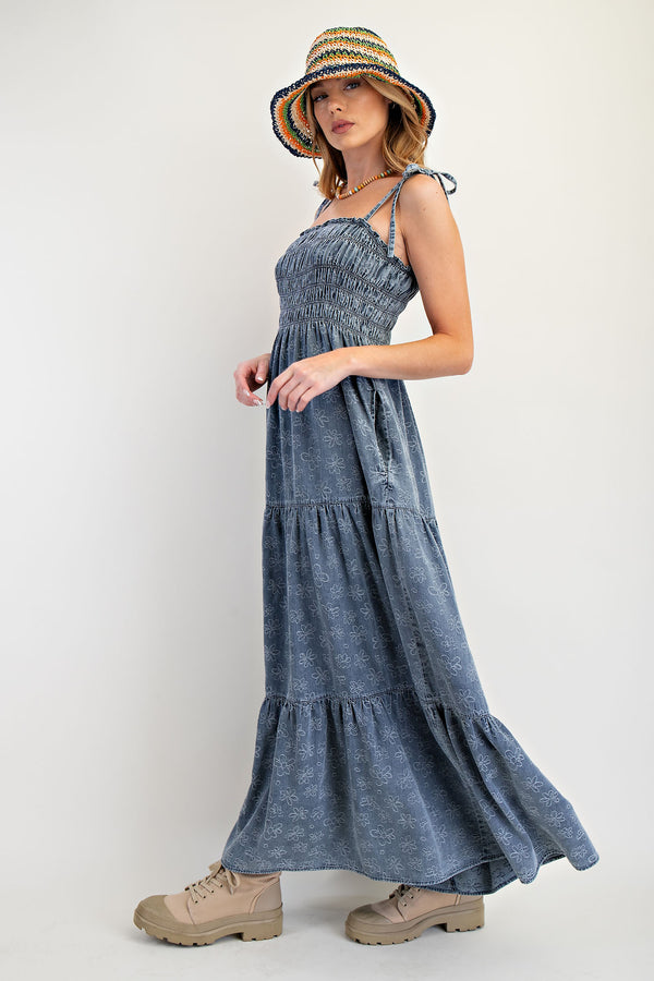 Daisy Denim Maxi Dress | Medium Wash