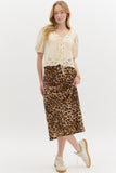 Leopard Midi Skirt | Camel