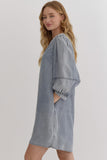 Washed Denim Dress | Blue