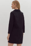 3/4 Sleeve Shift Dress | Black