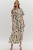 Floral Tiered Maxi Dress | Cream