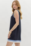 Color Block Sleeveless Dress | Navy