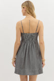 Denim Striped Dress | Black