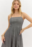 Denim Striped Dress | Black