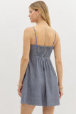 Denim Striped Dress | Navy
