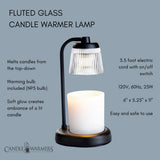 Fluted Glass Candle Warmer | Black