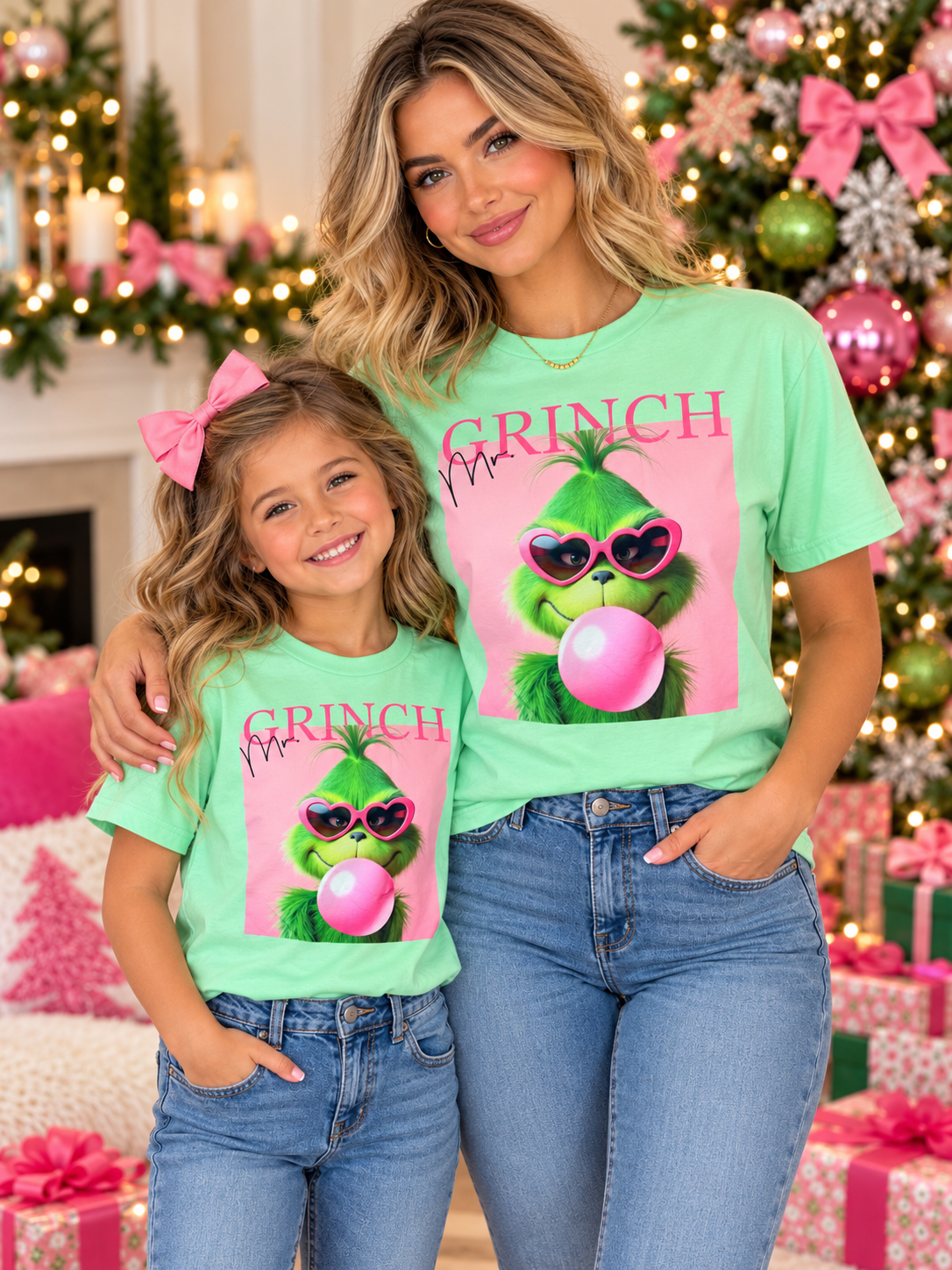 **Youth sizes available! Mr. Grinch Bubblegum Tee | Mint Green