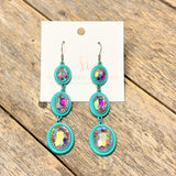 Trio Rhinestone Earrings | Turquoise