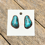 Turquoise Stud Earrings | Bronze Setting