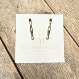Textured Bar Stud Earrings | Gold