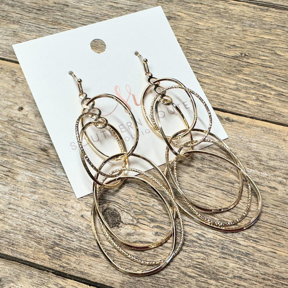 Multi Layered Circle Earrings | Gold