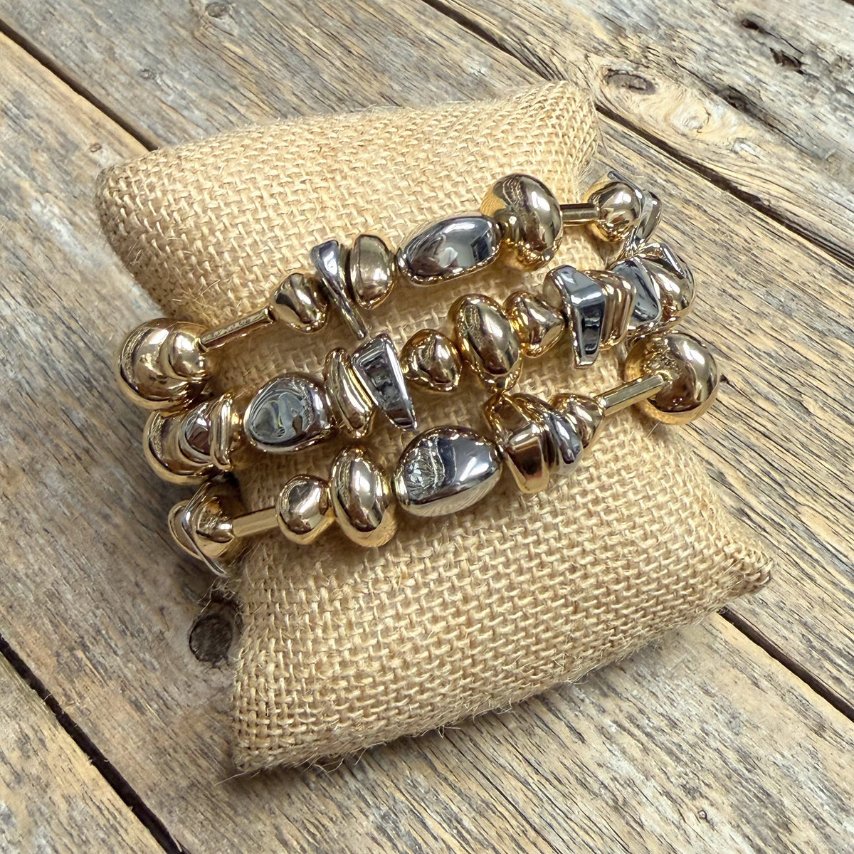 Beaded Stretch Bracelet Set | Gold/Silver