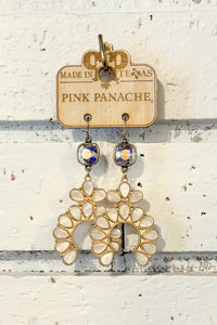 AB White Pealized Squash Blossom Earrings | Pink Panache