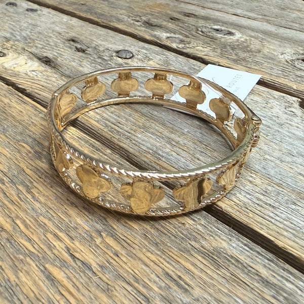 Filigree Hinged Bangle Bracelet | Gold