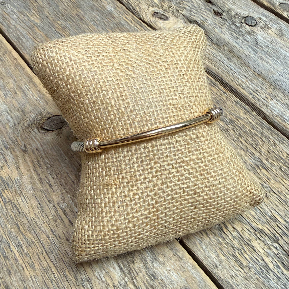 Twisted Mix Metal Cuff Bracelet | Gold/Silver