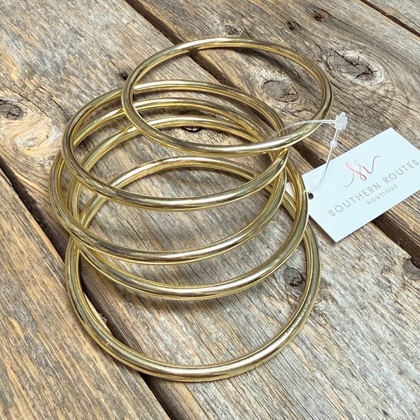 Bangle Bracelet Set | Gold