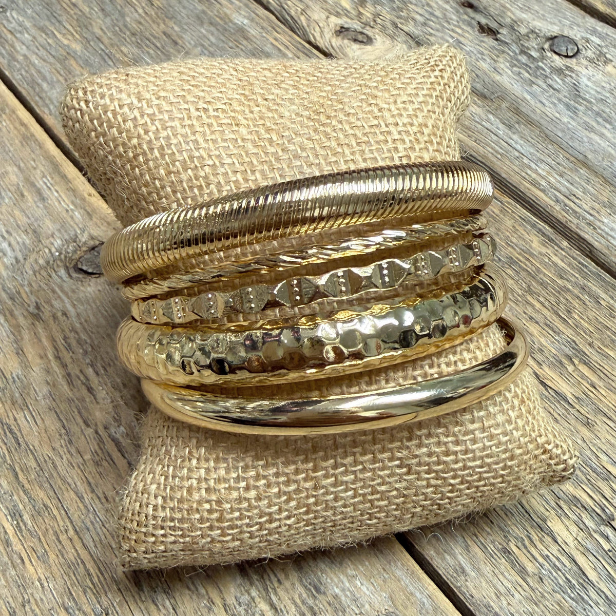 Bangle Bracelet Set | Gold