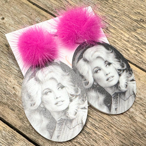 Dolly Pom Pom Earrings | Pink