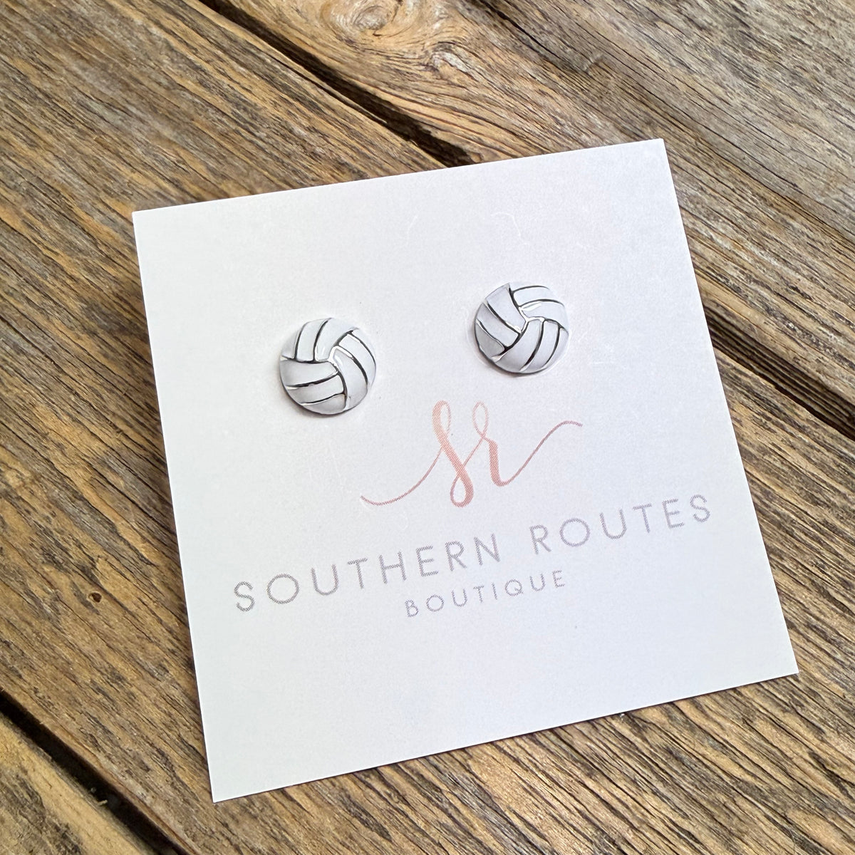 Volleyball Stud Earrings | Silver