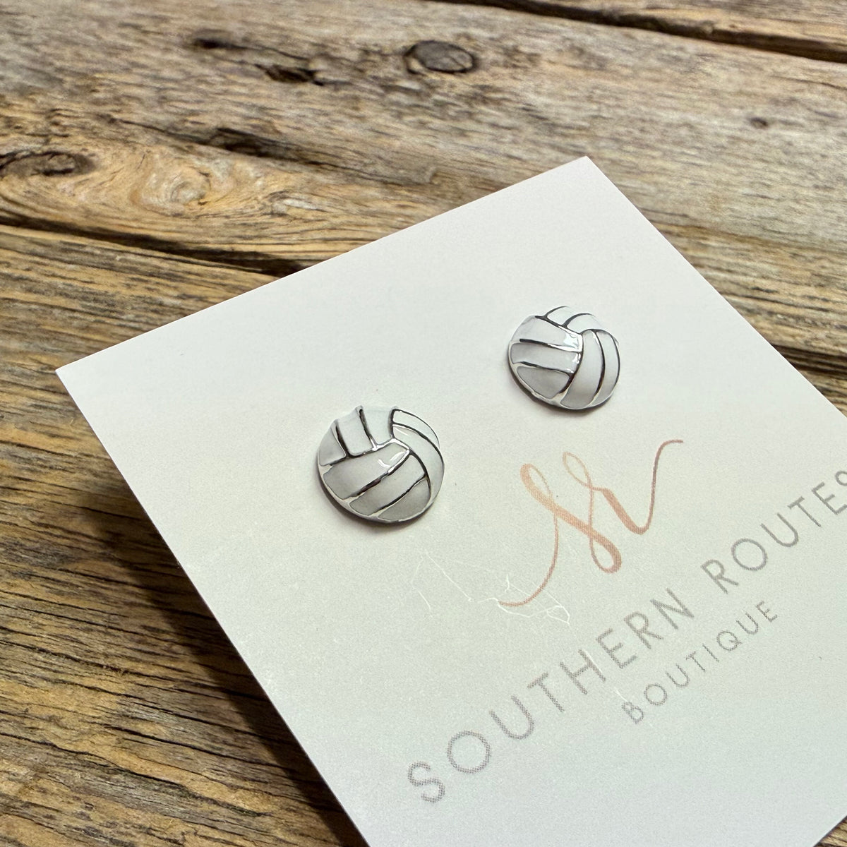 Volleyball Stud Earrings | Silver