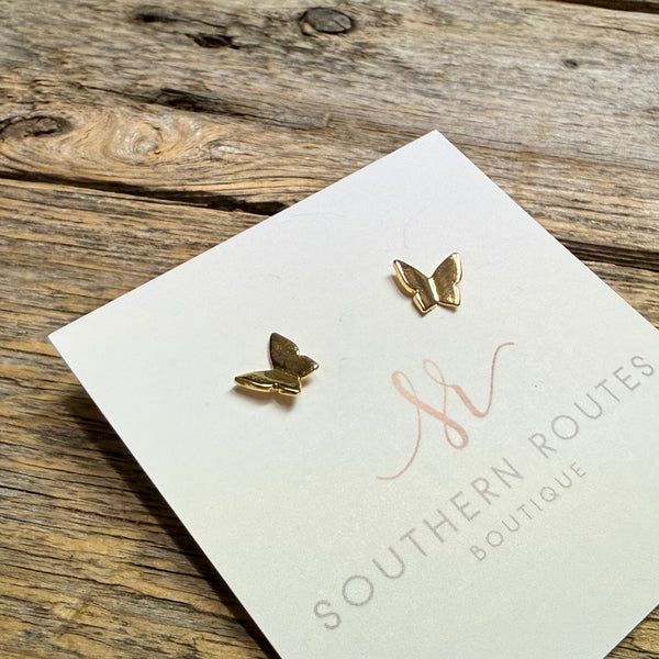 Butterfly Stud Earrings | 18k Gold Filled