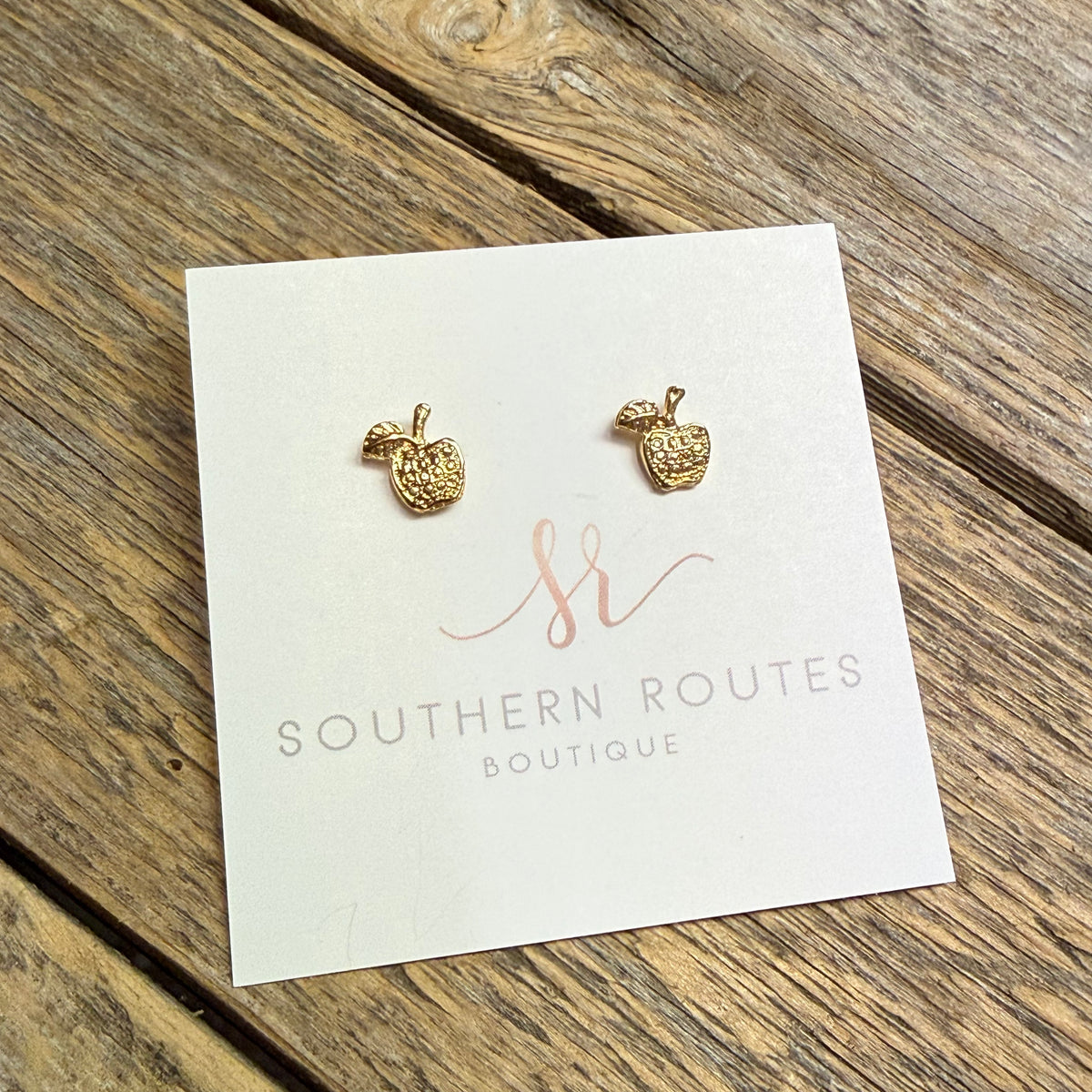 Apple Stud Earrings | Gold