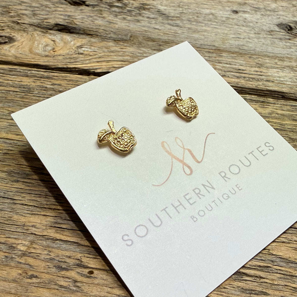 Apple Stud Earrings | Gold