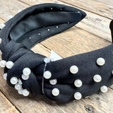 Pearl Knot Headband | Black