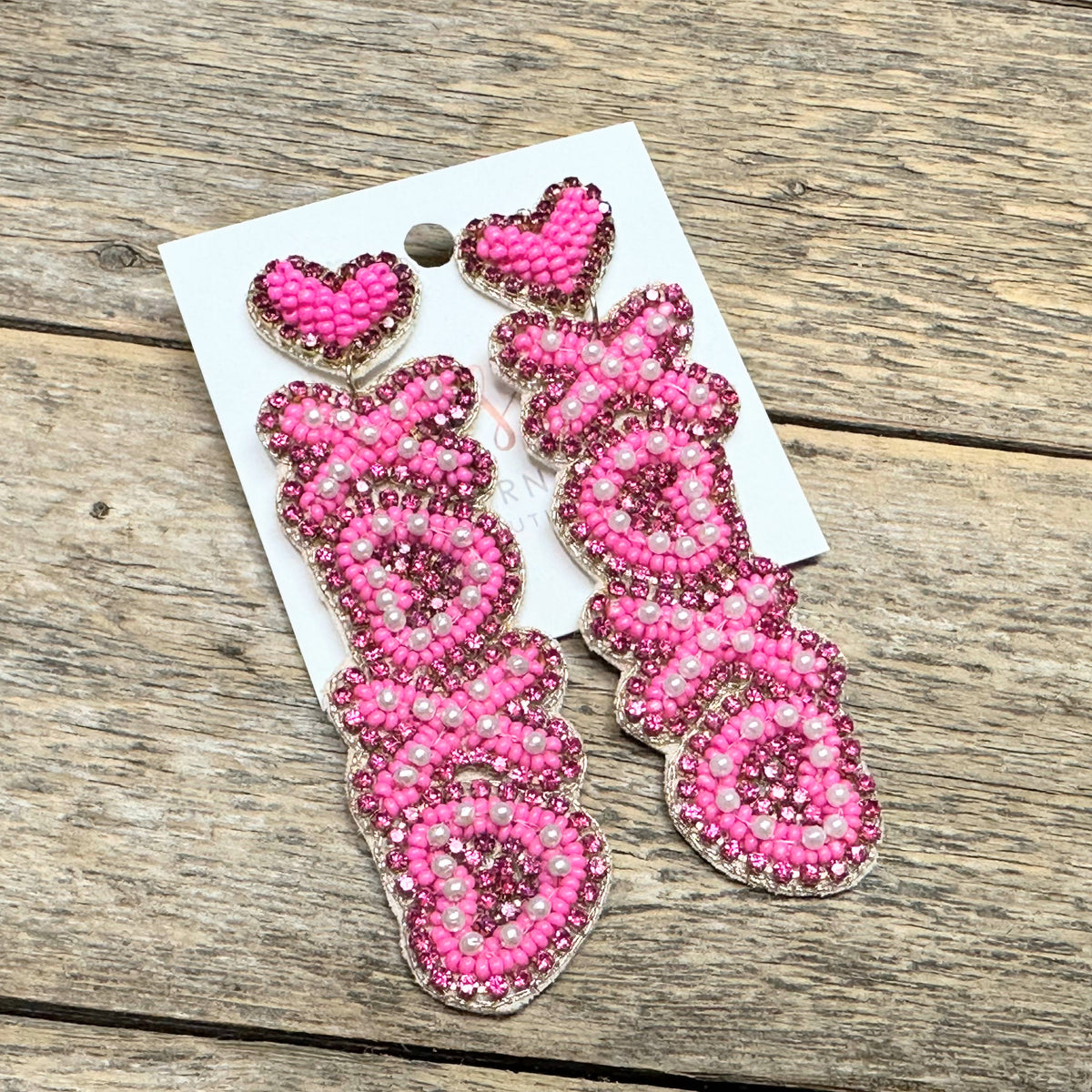 XOXO Pearl Statement Earrings | Pink