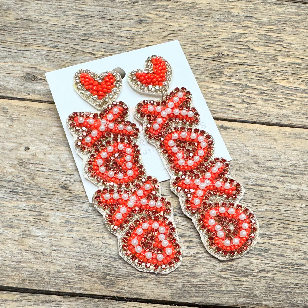 XOXO Pearl Statement Earrings | Red